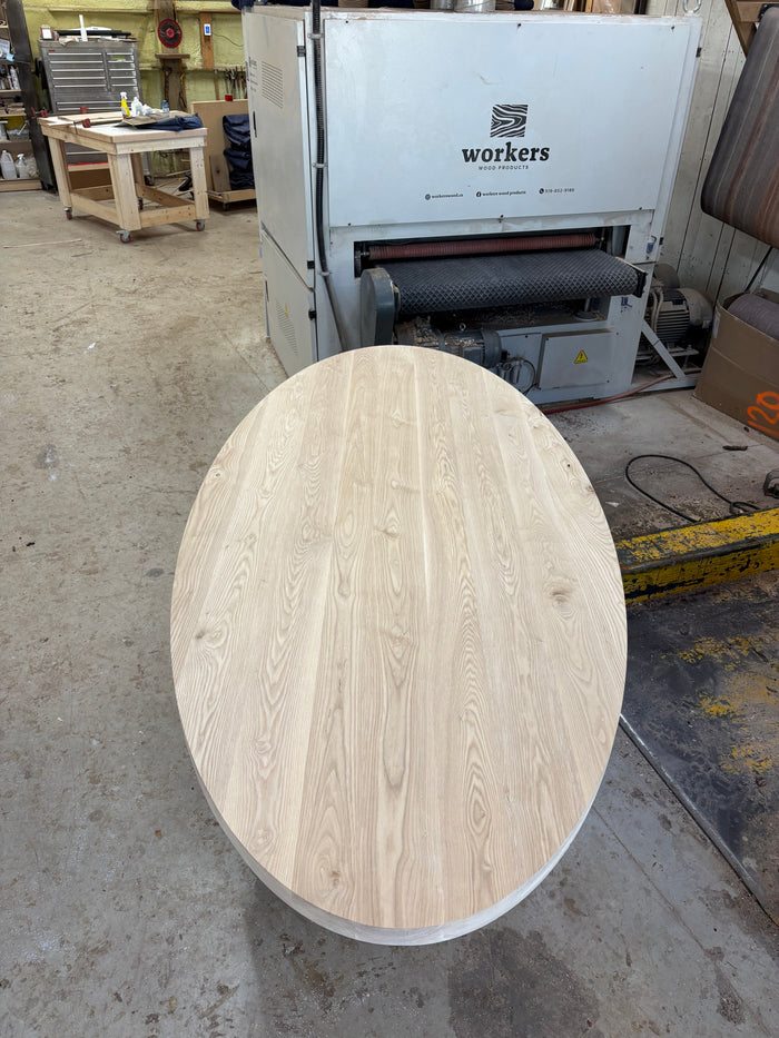 Oval wood table top