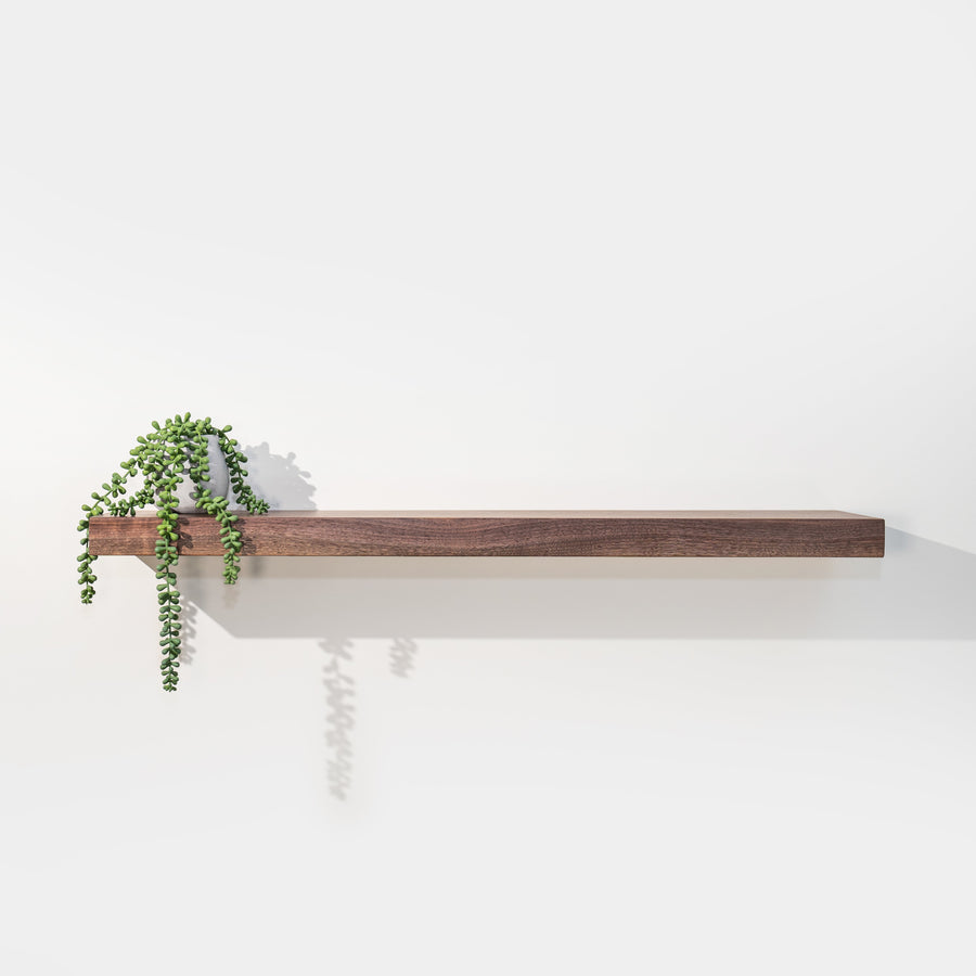 Black Walnut Floating Shelves in Clear