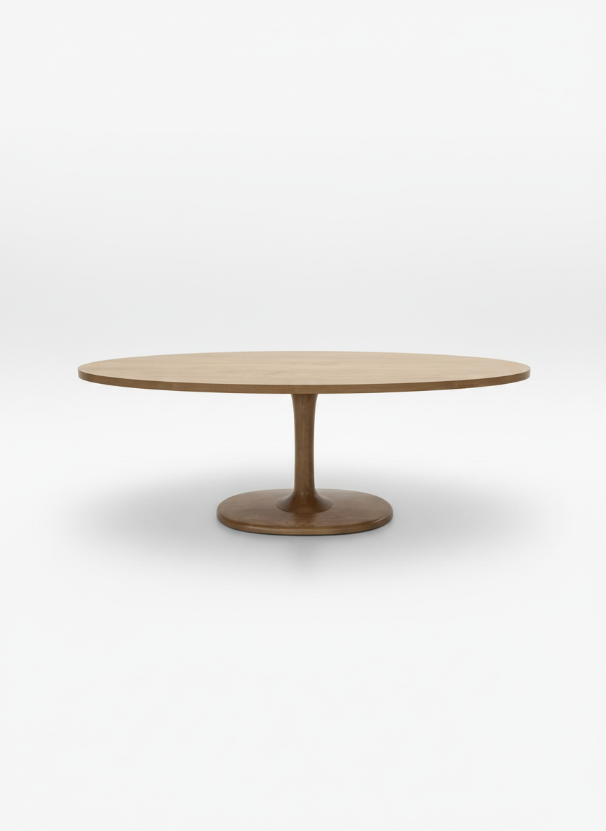 Wood table with tulip base
